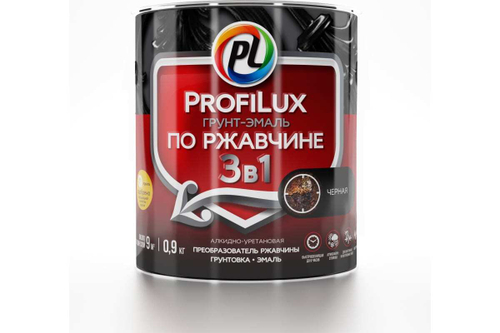 Грунт-эмаль по ржавчине 3 в 1 Profilux полуматовая черная