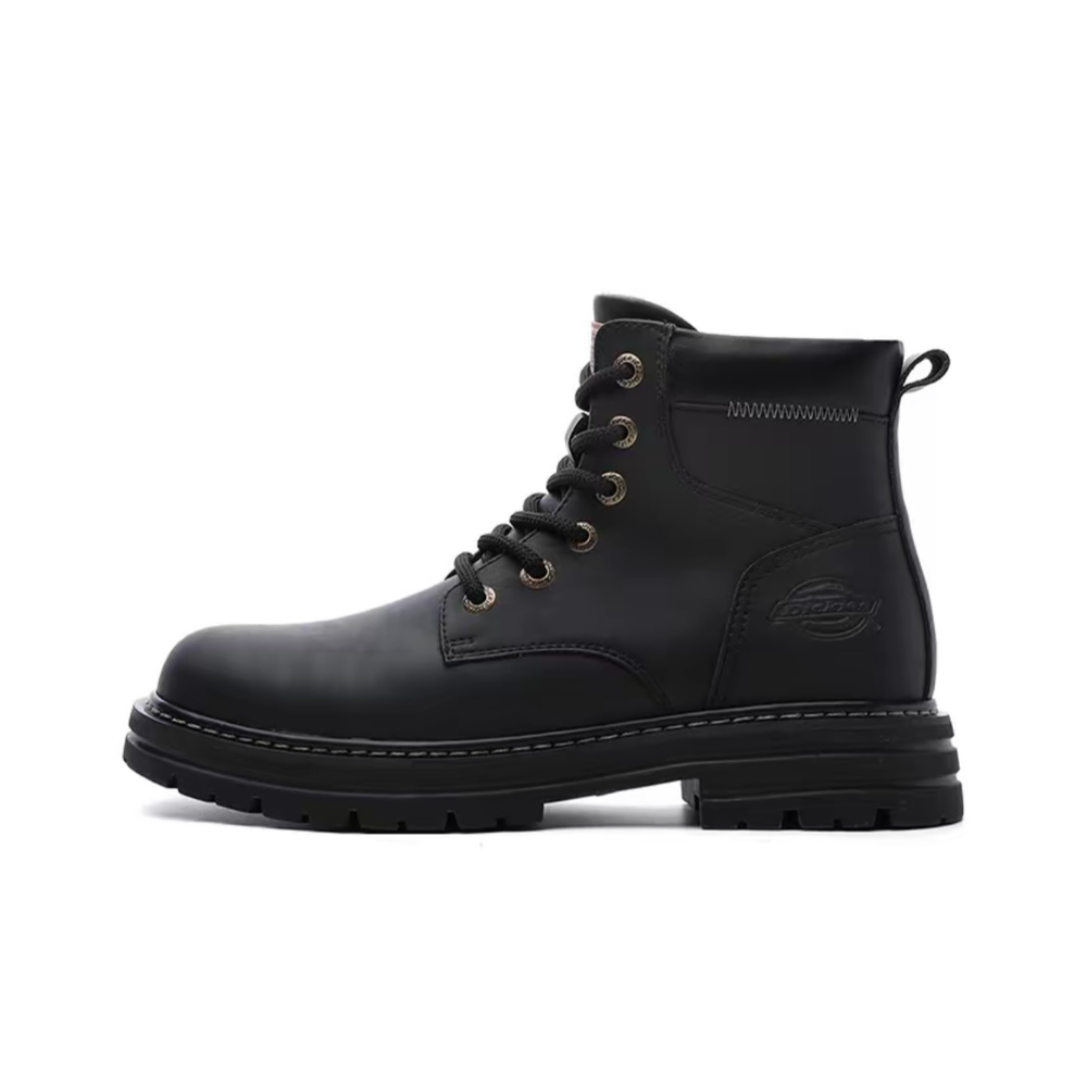 alt="Dickies Black 233M50LXS83C высокие черные ботинки вид сбоку на белом фоне"