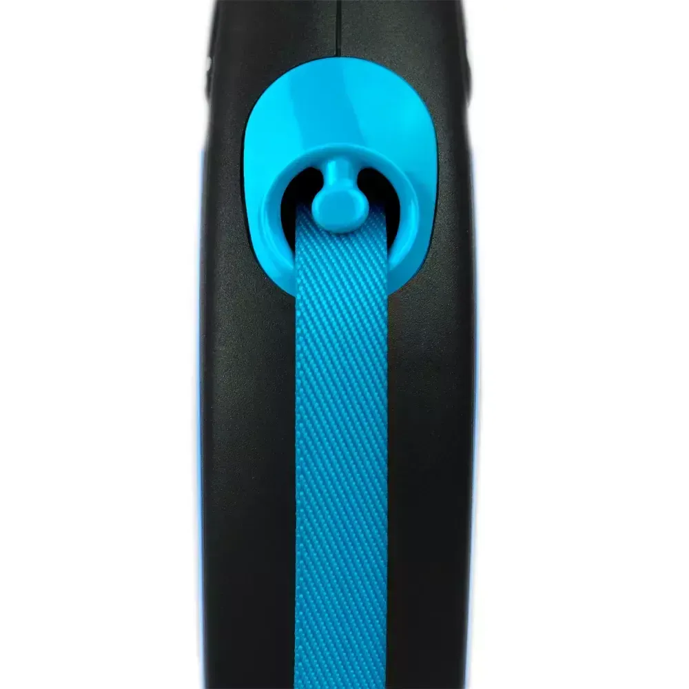 Рулетка flexi Neon New M (до 25 кг) лента 5 м, светоотражающая, голубой неон