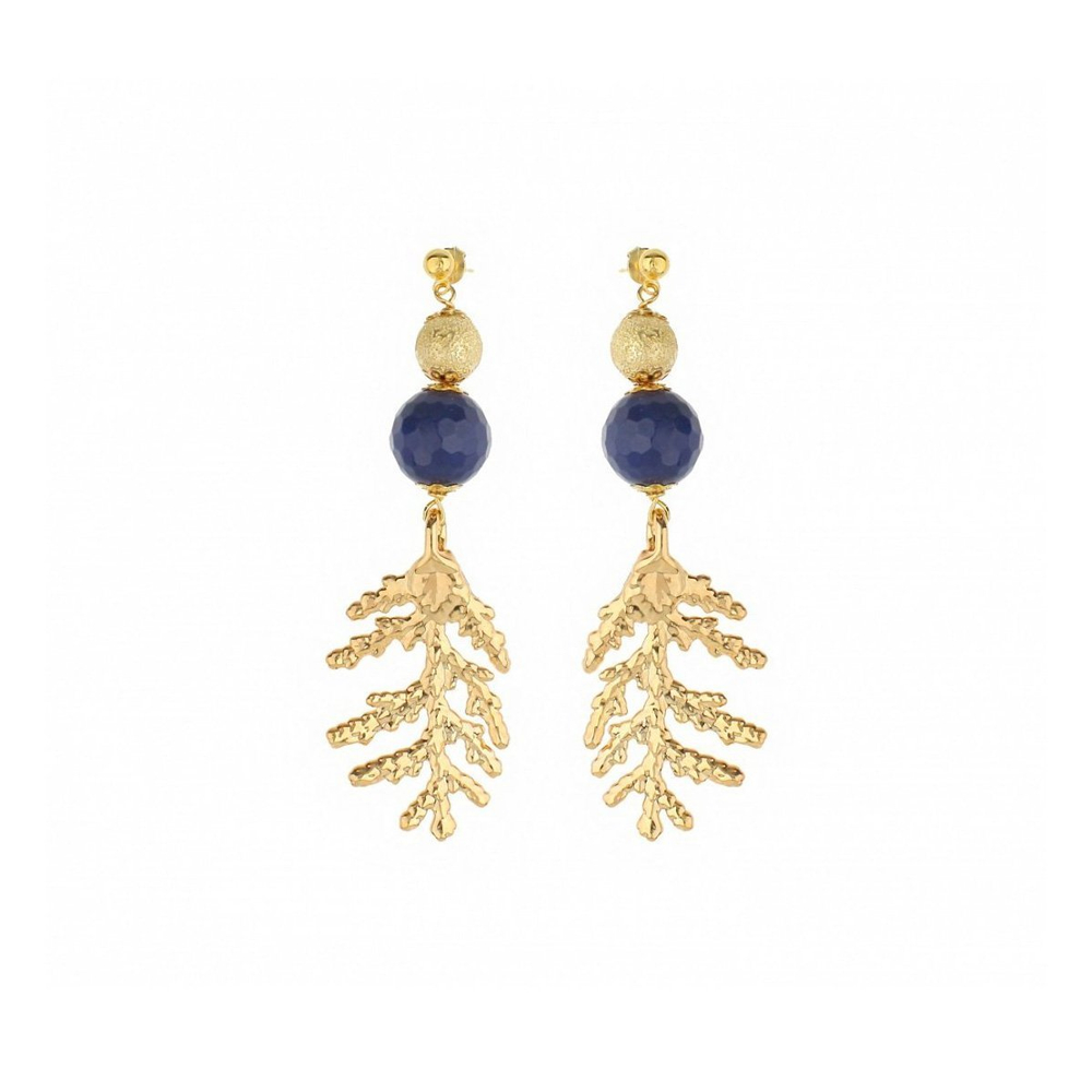 Серьги листья Ester Bijoux Кипарис OR902-G BR