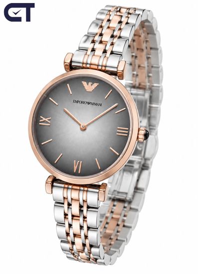 Emporio Armani AR1725 Gianni женские наручные часы — серый циферблат и отделка цвета розового золота