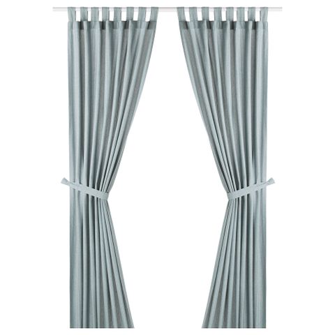 Комплект штор IKEA LENDA (ЛЕНДА), Светло-бирюзовый, 140х250 см, 2 шт
