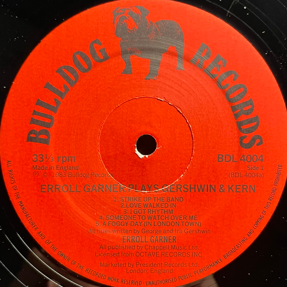 Erroll Garner ‎– Erroll Garner Plays Gershwin And Kern (Англия 1983г.)