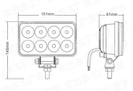 Фара противотуманная LED(10-30V)ТАС-53LED (синий корпус), размер 151х148х61мм