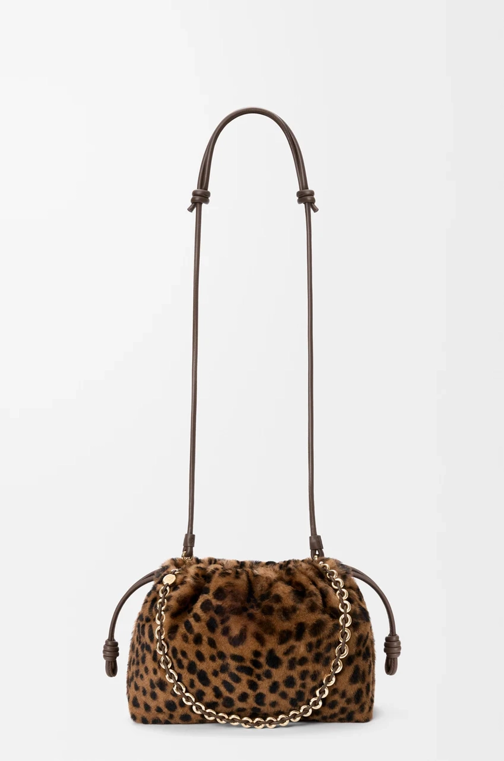 Loewe Средняя сумка Flamenco из овчины с принтом, бежевый/коричневый