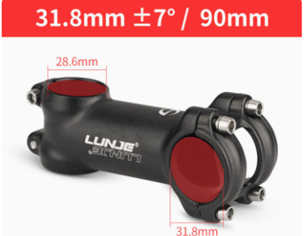 Вынос руля LUNJE XT-A007 Плюс-минус 7 градусов/черный 31.8*90mm