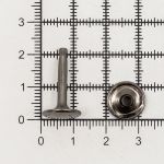 Хольнитены (заклёпки) 2-сторонние сумочные ⌀12.0 мм, h=20.0 мм, металл, черный никель, 69591, 100 шт