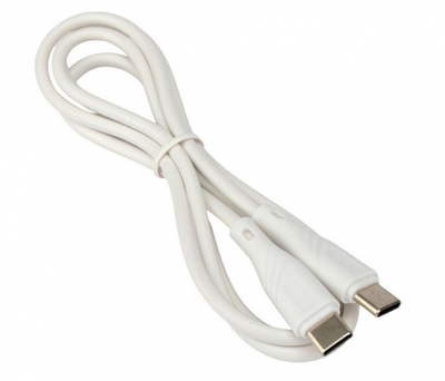 Кабель DENMEN D65C Type-C-Type-C 100W 3A 2м TPE White