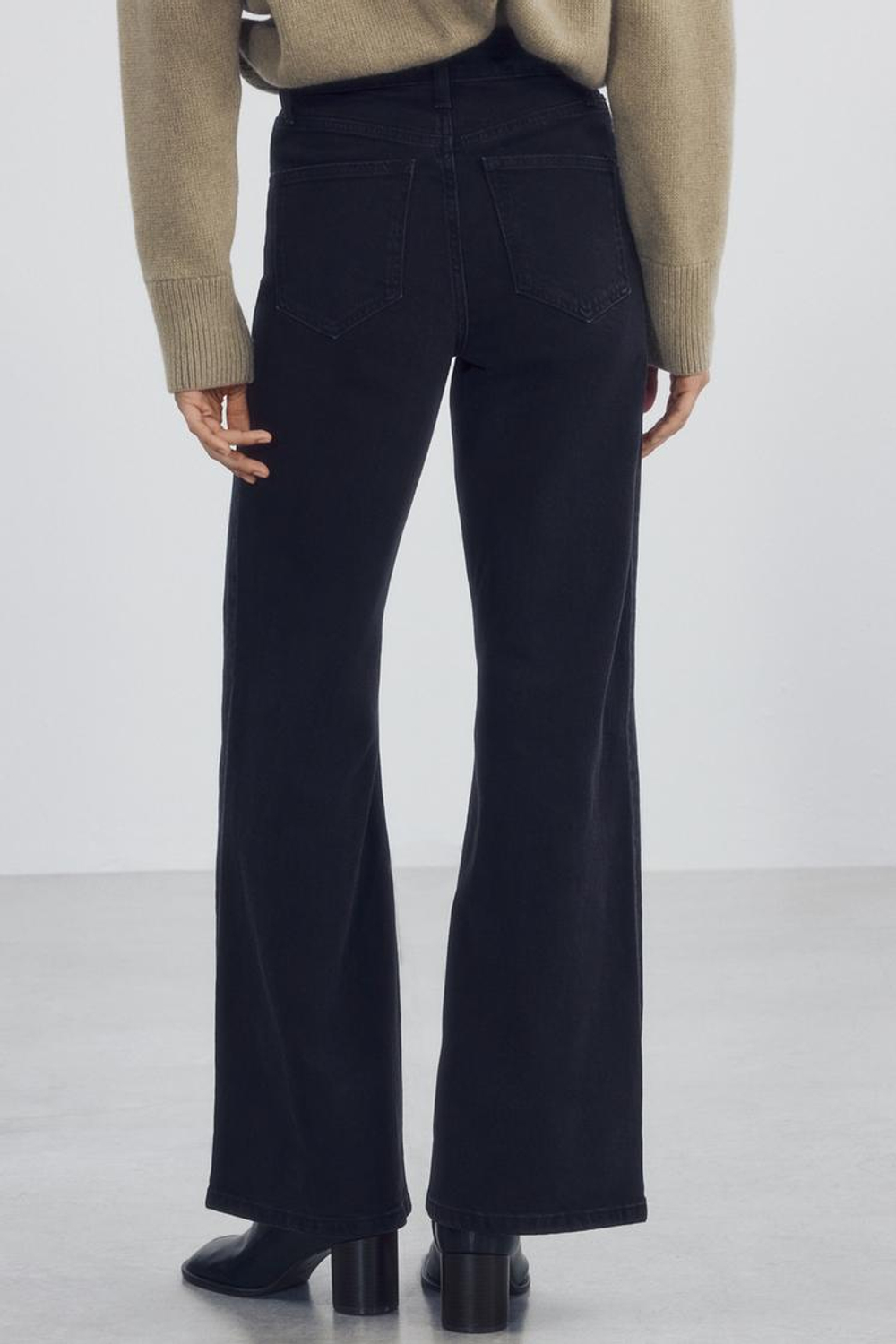 ZARA ДЖИНСЫ COMFORT WIDE LEG С ВЫСОКОЙ ПОСАДКОЙ — ZW COLLECTION, ЧЕРНЫЙ