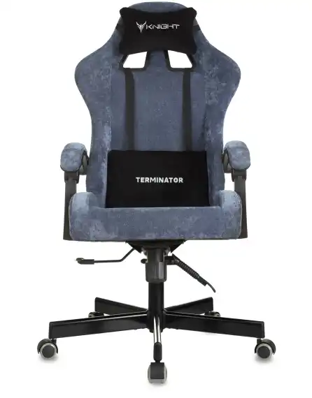 Кресло игровое Knight Terminator синий Light-27 крестов. металл