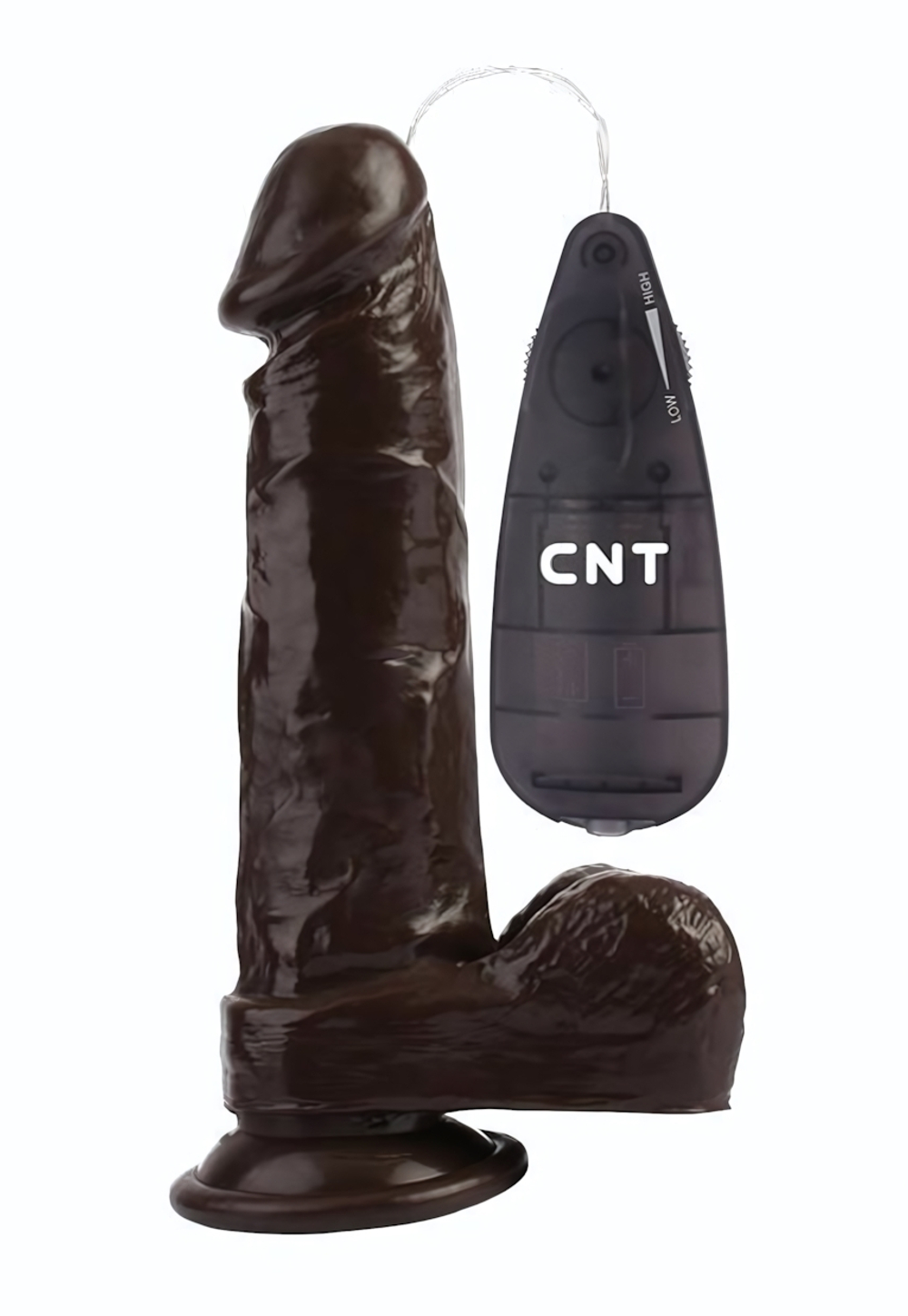 Коричневый вибратор-реалистик 7.8 Stud Realistic Dildo - 20 см. (Цвет: коричневый)
