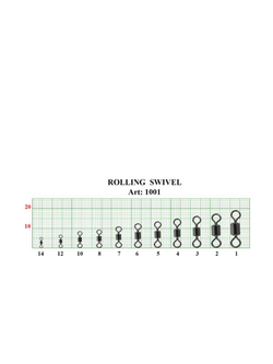 Вертлюжок рыболовный цилиндрический ROLLING SWIVEL 1001 №2
