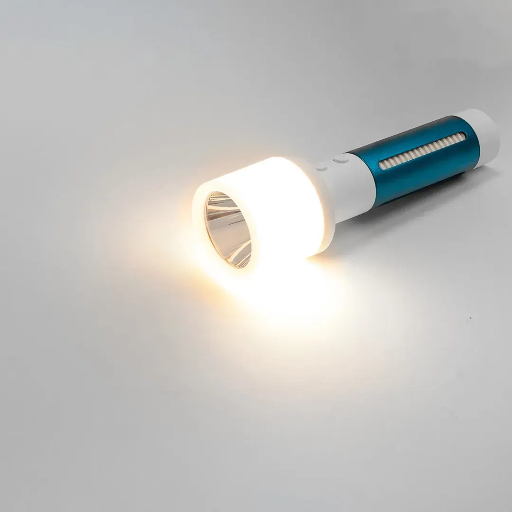 Фонарь ручной аккумуляторный (бел.LED 3Вт,желт.SMD 1Вт,красн.SMD 0.5Вт, 5 режимов работы, аккум. 1200мАч, 120Лм, время работы 3-4ч, время зар. 4-5ч) Forsage F-EL1030
