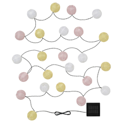 IKEA SOLVINDEN  (ИКЕА СОЛВИНДЕН)  -  Гирлянда LED, 24 лампочки - на солнечной батарее, шар жёлтый/розовый