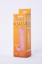 Реалистичная насадка с кольцом для мошонки Penis Extension With a Locking Ring #2 Medium +3,3 см. (Цвет: телесный)