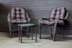 Садовый комплект из искусственного ротанга Мэдисон НЬЮ (Medison NEW) Balcony set с круглым столиком с подушками на сиденье  и спинку