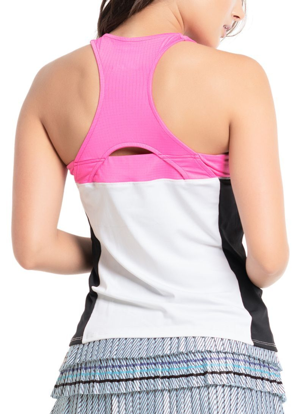 Женский топ теннисный Lucky in Love Prep It Up Scuba High Neck Tank - white