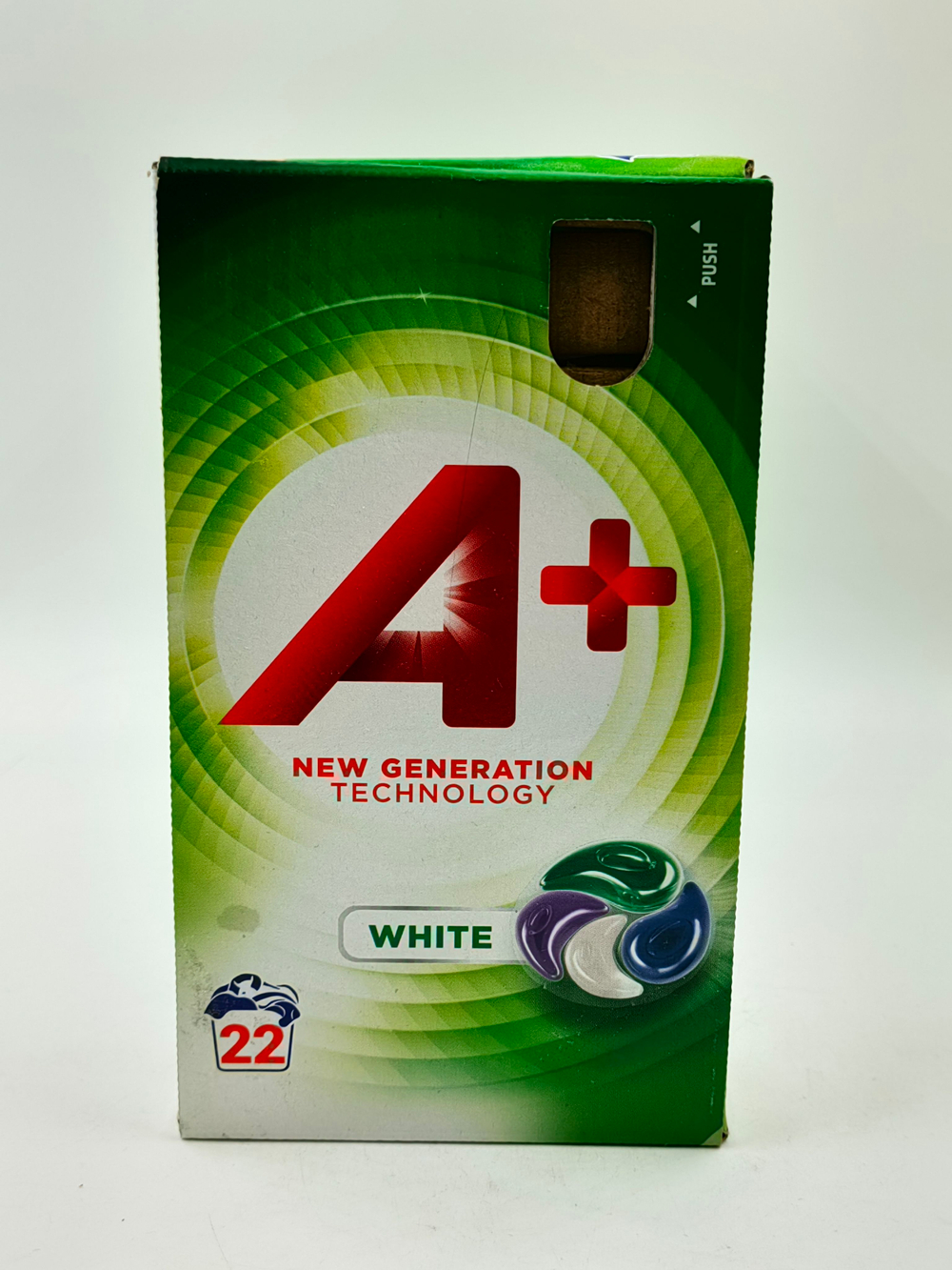 Капсулы для стирки A+ NEW GENERATION technology White Active 4 Caps, для белого белья 22 шт (Испания)