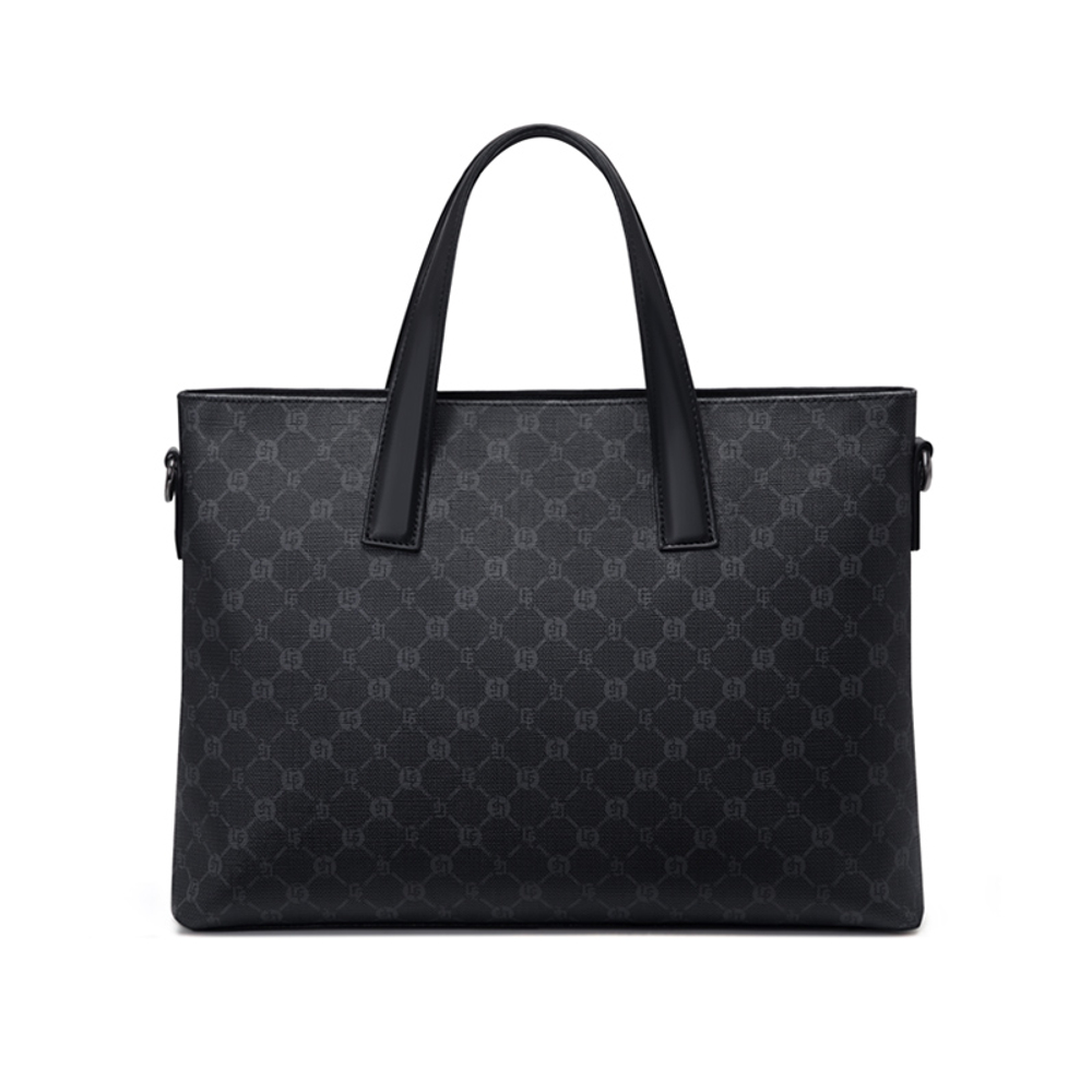 GOLF PVC 15 Inch Laptop Bag, Commute Travel Handbag, Briefcase Large Men"s Black