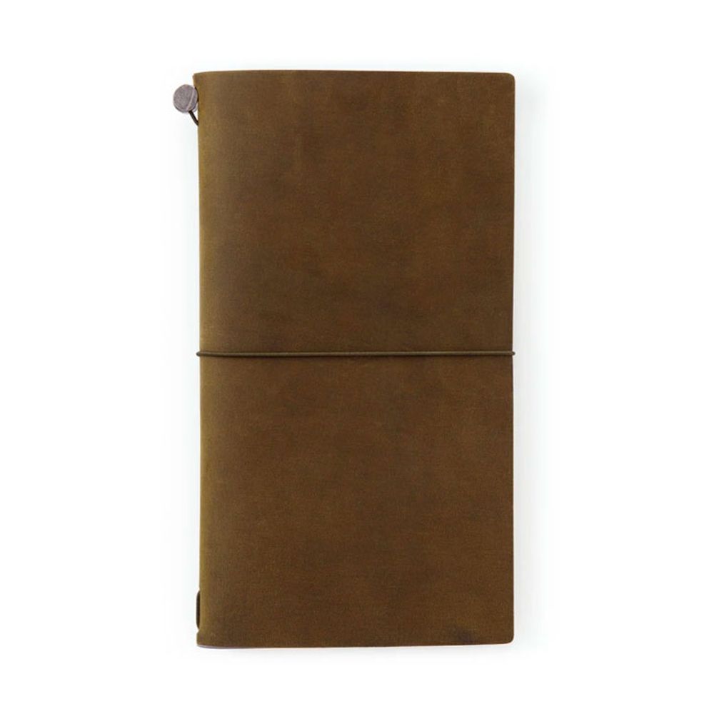 Кожаный блокнот Traveler's Company 220х120х10 мм на резинке Olive (15342-006)