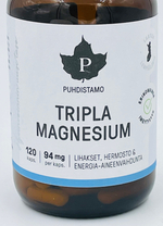 Puhdistamo Тройной магний Tripla Magnesium, 94 мг в капсуле, 120 капсул (из Финляндии)
