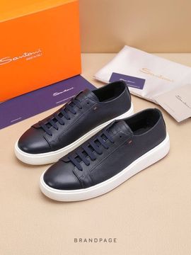 Кеды тёмно-синие с белой подошвой от Santoni BP5-811014