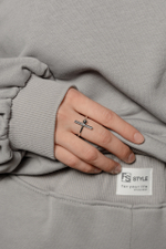 Серебряное кольцо "Брусок"