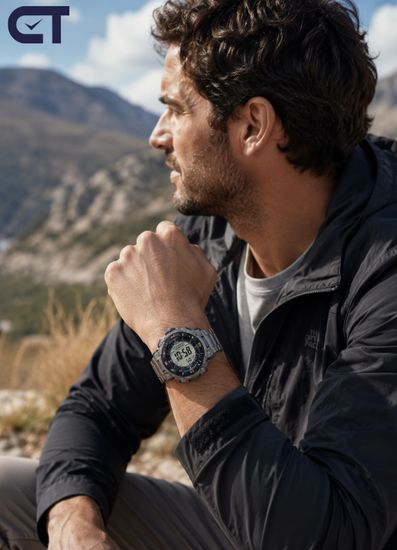 CASIO PRG-340T-7DR PRO TREK мужские наручные часы — PRO TREK с титановым браслетом, Triple Sensor и солнечным питанием