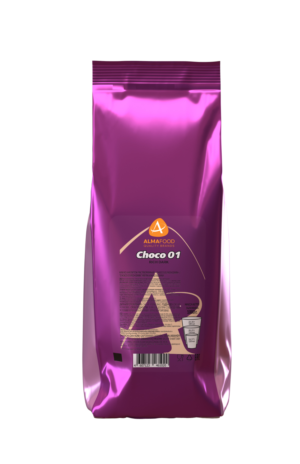 Какао-напиток растворимый "Choco 01 Rich Dark" ТМ "ALMAFOOD",пакет 1кг