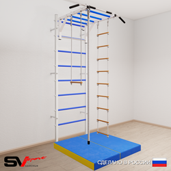 Шведская стенка Sv Sport 5364 (Турник рукоход/Канат/Лестница/Трапеция/Мат 1м)