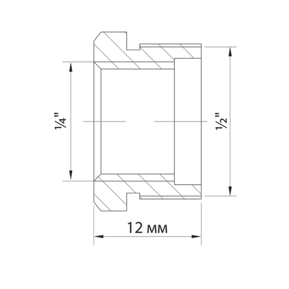 Футорка 1/2'' - 1/4'' нар/вн VRT® никель