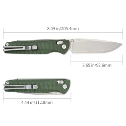 Нож складной SRM 255L-MG2 Medal Beadblast (140Cr Laminated, Green Micarta)