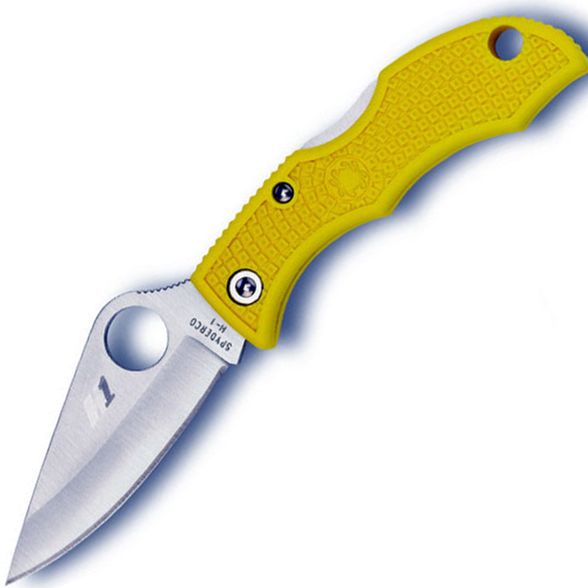 Цена наНож складной Ladybug 3 Salt - Spyderco LYLP3, сталь H1 Satin Plain, рукоять термопластик FRN, жёлтый
