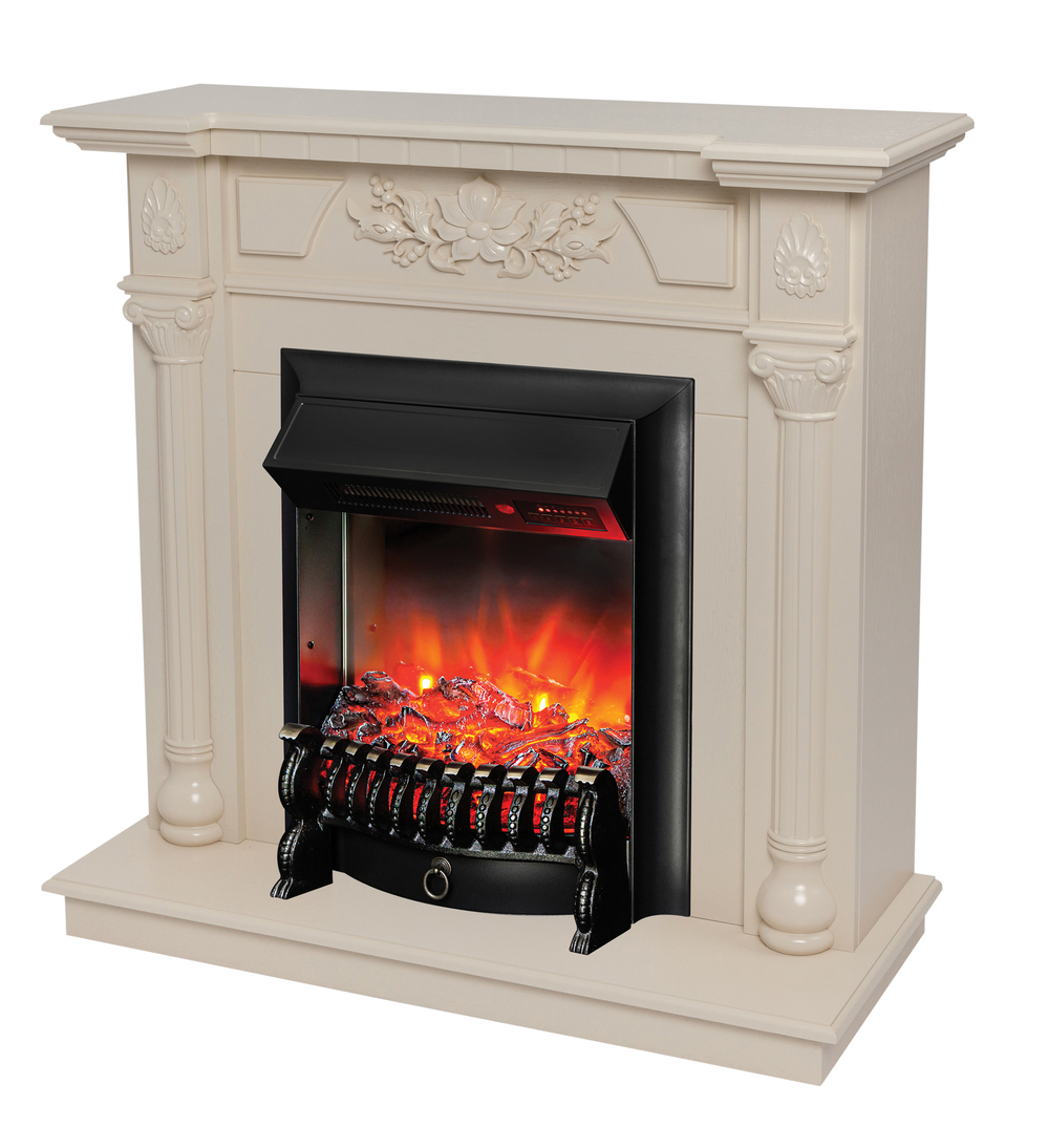 Каминокомплект Real Flame Dacota WT с очагом Fobos Lux Black RC