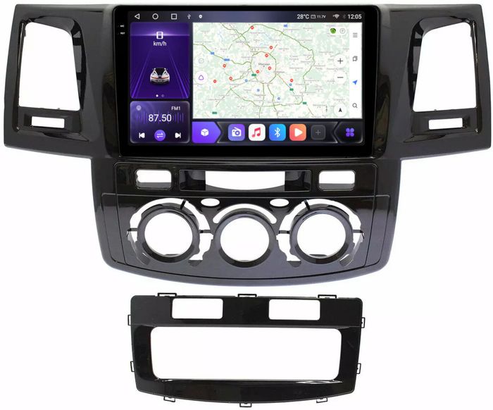 Магнитола для Toyota HiLux 2011-2015 - Kuberg OL-9603 QLed+2K, Android 12, Быстрая, CarPlay, 4G SIM-слот