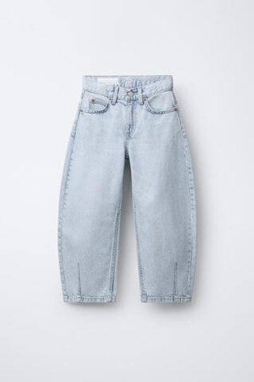 ZARA ДЖИНСЫ BARREL, ГОЛУБОЙ