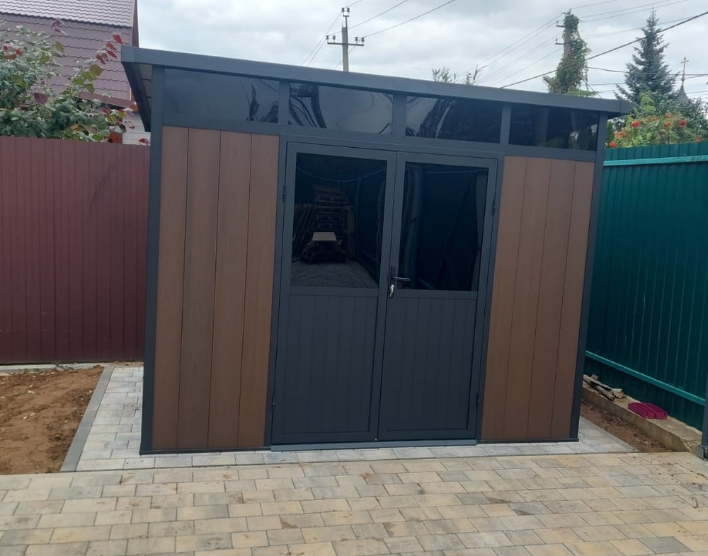 Садовый хозблок из ДПК Black Fox Defender 9x7