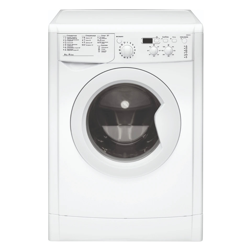 Стиральная машина Indesit IWSD 6105 CIS.L EcoTime 6кг, 1000об/мин, глубина 42см, белая