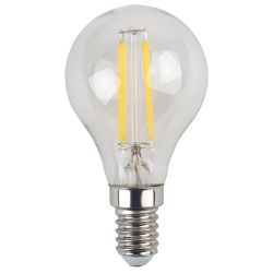 Лампа светодиодная ЭРА F-LED P45-5W-840-E14 5Вт филамент шар нейтральный белый свет Е14 | Филаментные декоративные