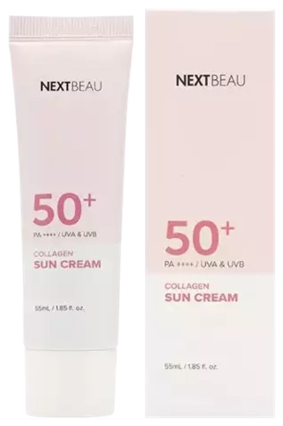 Солнцезащитный омолаживающий крем с коллагеном SPF 50+ / PA++++, 55мл, NEXTBEAU