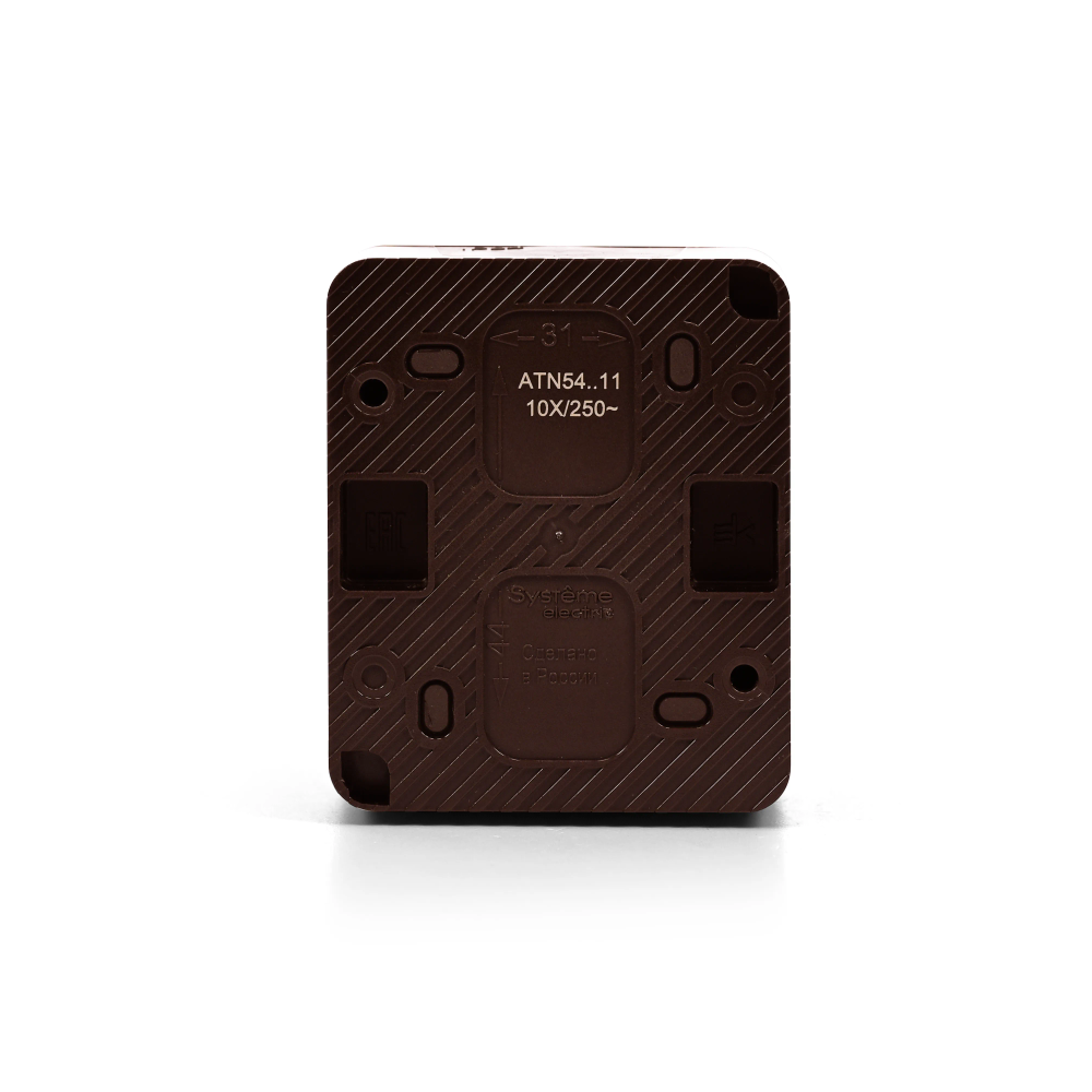 ATLASDESIGN PROFI IP54 О/У 1-клавишный ВЫКЛЮЧАТЕЛЬ, сх.1, 10АХ, КОРИЧНЕВЫЙ