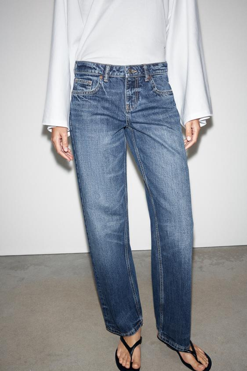 ZARA ДЖИНСЫ Z1975 REGULAR С НИЗКОЙ ПОСАДКОЙ, СИНИЙ