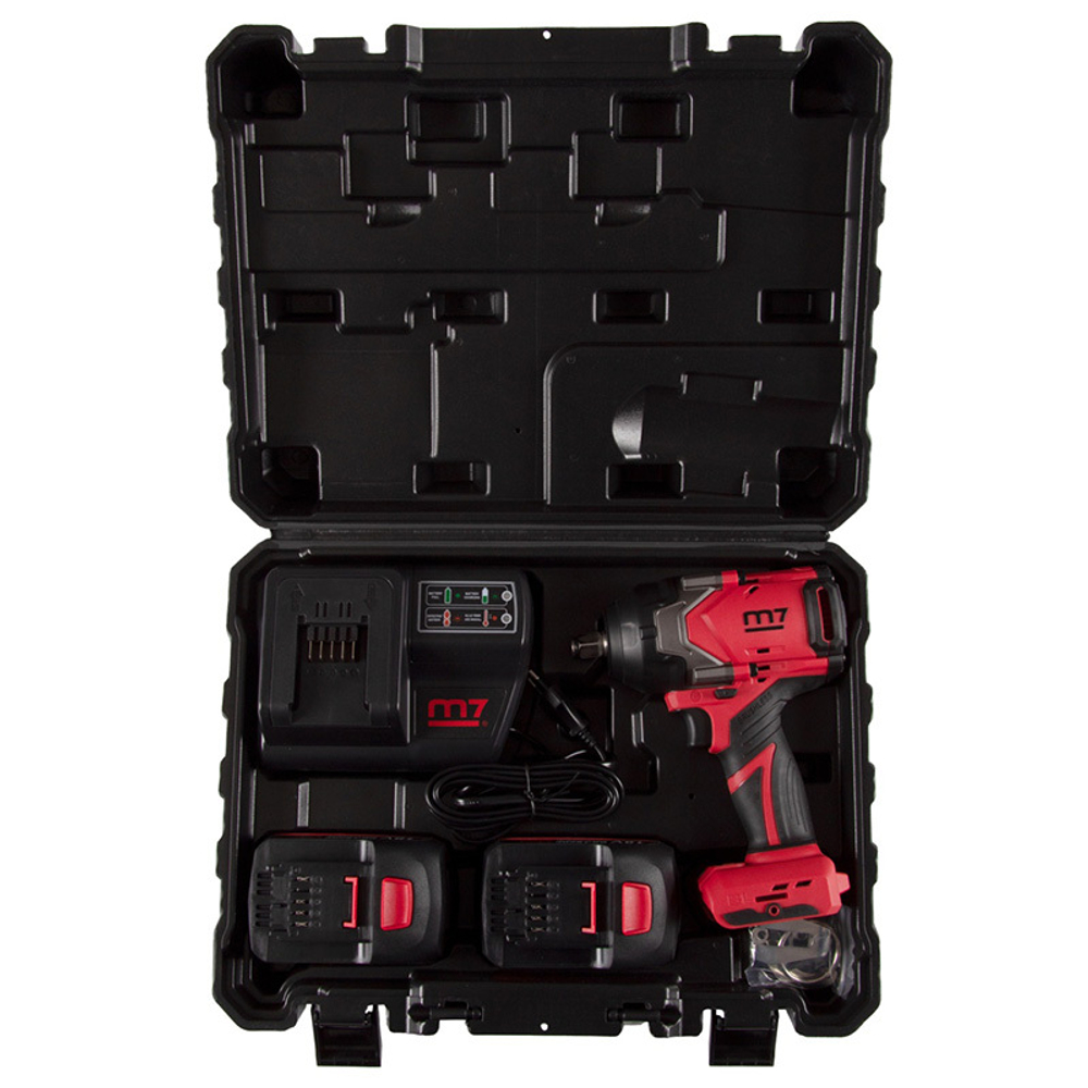 MIGHTY SEVEN (DW-406A) Гайковерт аккумуляторный ударный 1/2", 1600 Нм, 18 В