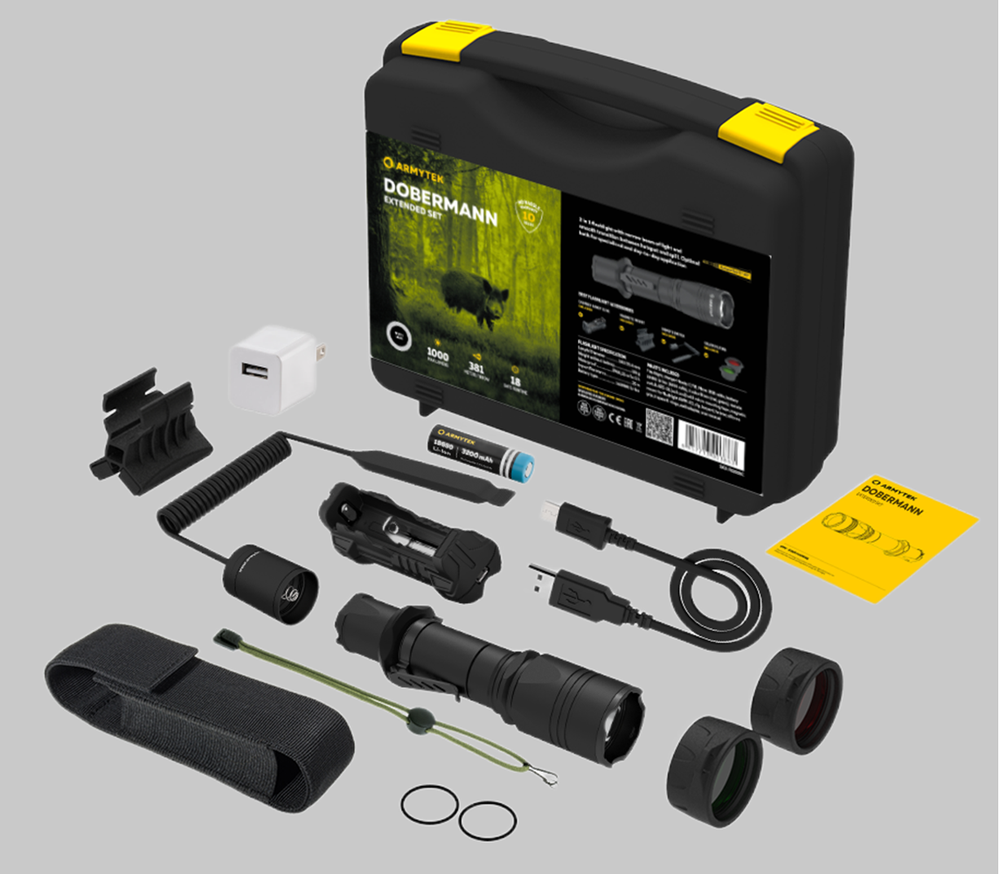 Фонарь тактический подствольный Armytek Dobermann Extended Set F02005C (комплект)
