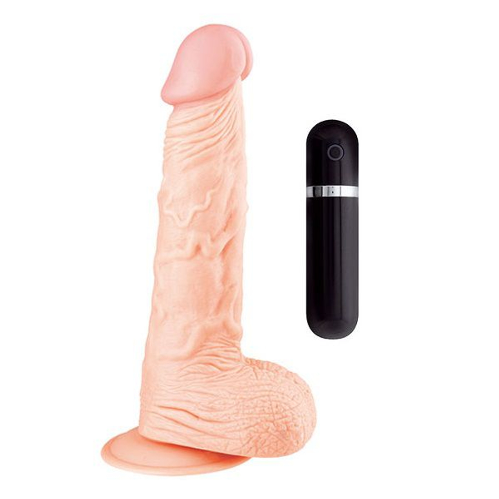 Телесный вибромассажёр BIGSTUFF 9INCH FLESH - 23 см. (Цвет: телесный)