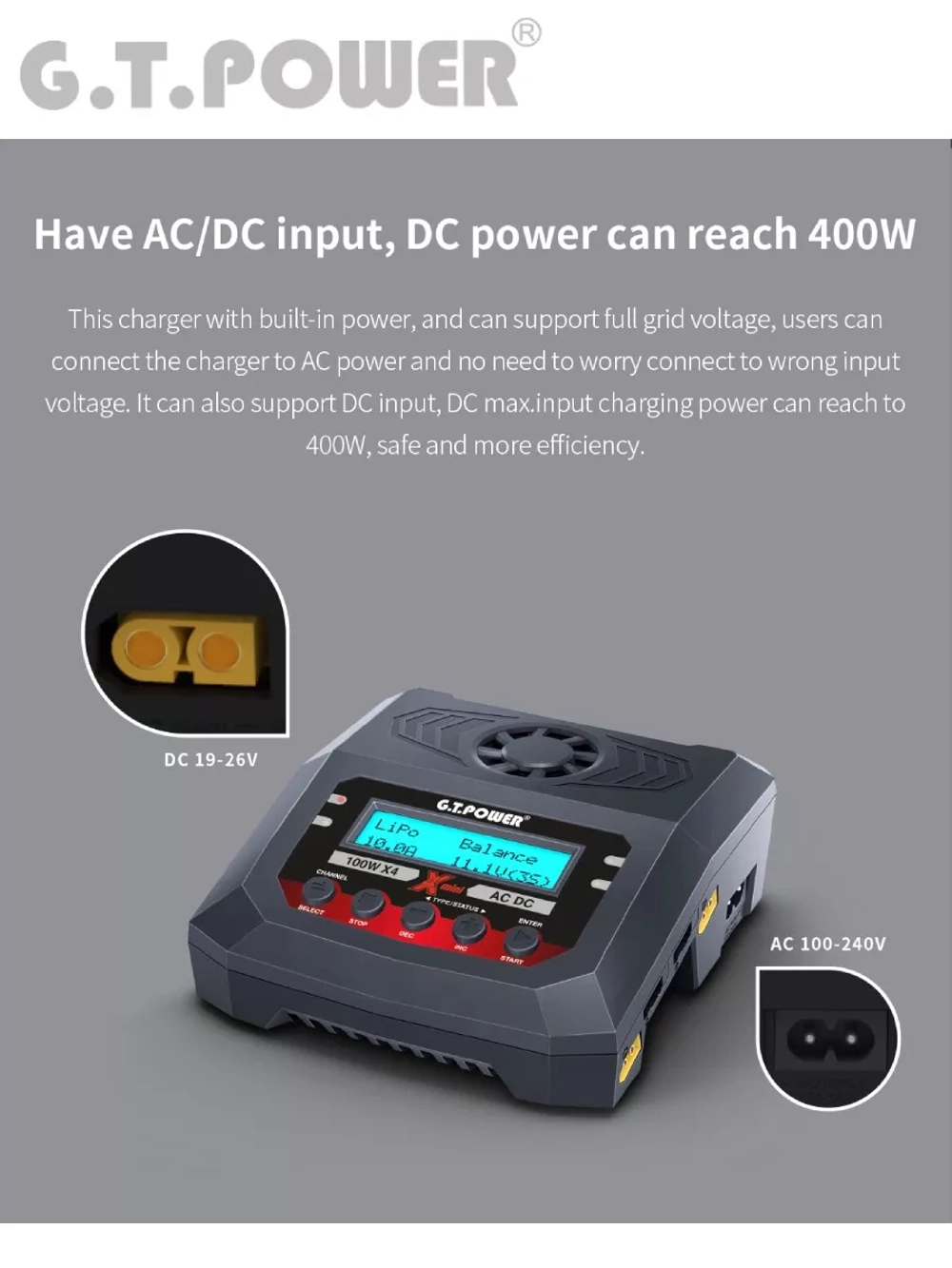 Зарядное устройство X4 MINI 400W - GTP-X4-MINI