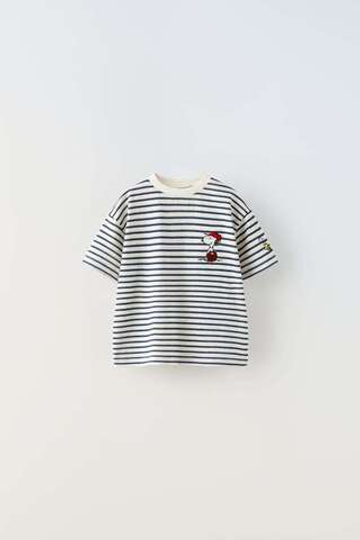 ZARA ФУТБОЛКА С ПРИНТОМ SNOOPY PEANUTS™, БЕЛЫЙ
