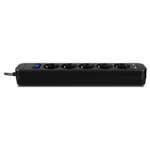 SVEN Фильтр SF-05LU 1,8 м (5 евро розеток,2*USB(2.4А)) черный, цветная коробка