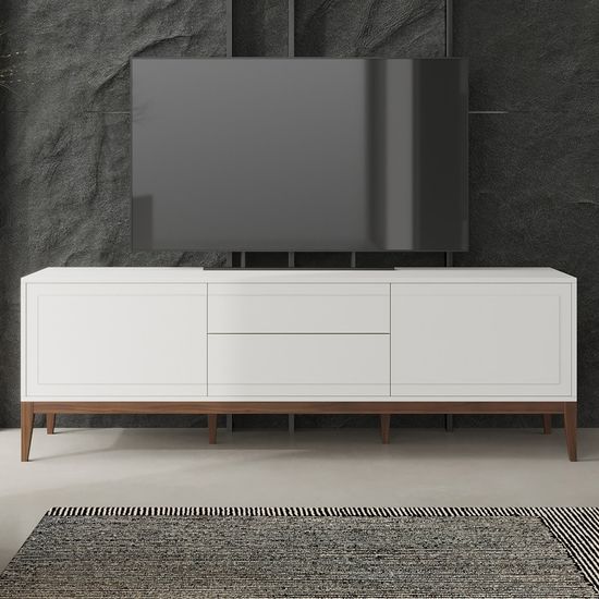 Тумба под TV MARBELLA, MOD INTERIORS цвет белый/коричневый