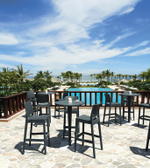 Стол пластиковый плетеный барный Siesta Contract Riva Bar, антрацит